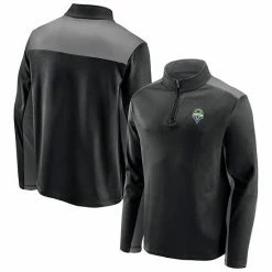 Men's Fanatics Branded Black Seattle Sounders FC Primary Logo 1/4-Zip Fleece Jacket