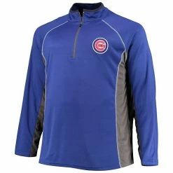 Men's Fanatics Branded Royal/Charcoal Chicago Cubs Big & Tall Pebble Raglan Quarter-Zip Jacket -Metaverse shop unnamed file 29428
