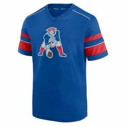 Men's Fanatics Branded Royal New England Patriots Textured Throwback Hashmark V-Neck T-Shirt -Metaverse shop unnamed file 29437