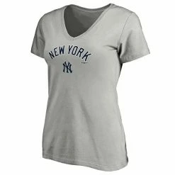Women's Fanatics Branded Heathered Gray New York Yankees Team Logo Lockup V-Neck T-Shirt 3 Women's Fanatics Branded Heathered Gray New York Yankees Team Logo Lockup V-Neck T-Shirt -Metaverse shop unnamed file 29596