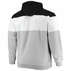 Men's Fanatics Branded Black/Heathered Gray Brooklyn Nets Big & Tall Colorblock Wordmark Pullover Hoodie -Metaverse shop unnamed file 29706