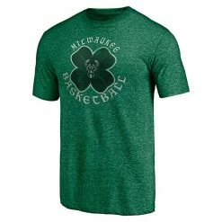 Men's Fanatics Branded Heathered Hunter Green Milwaukee Bucks Celtic Tri-Blend T-Shirt -Metaverse shop unnamed file 29713