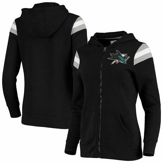 Women's Fanatics Branded Black San Jose Sharks Stripe Full-Zip Hoodie Women's Fanatics Branded Black San Jose Sharks Stripe Full-Zip Hoodie -Metaverse shop unnamed file 29725