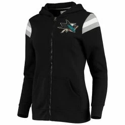 Women's Fanatics Branded Black San Jose Sharks Stripe Full-Zip Hoodie 4 Women's Fanatics Branded Black San Jose Sharks Stripe Full-Zip Hoodie -Metaverse shop unnamed file 29726