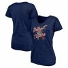 Women's Fanatics Branded Heathered Navy Detroit Tigers Roar Hometown Collection Tri-Blend V-Neck T-Shirt