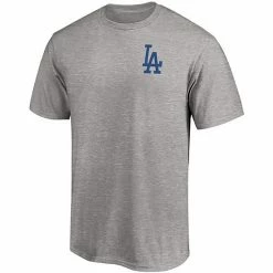 Men's Fanatics Branded Heathered Gray Los Angeles Dodgers Number One Dad Team T-Shirt -Metaverse shop unnamed file 29912