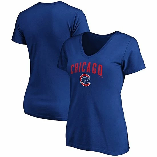 Women's Fanatics Branded Royal Chicago Cubs Team Logo Lockup V-Neck T-Shirt 3 Women's Fanatics Branded Royal Chicago Cubs Team Logo Lockup V-Neck T-Shirt