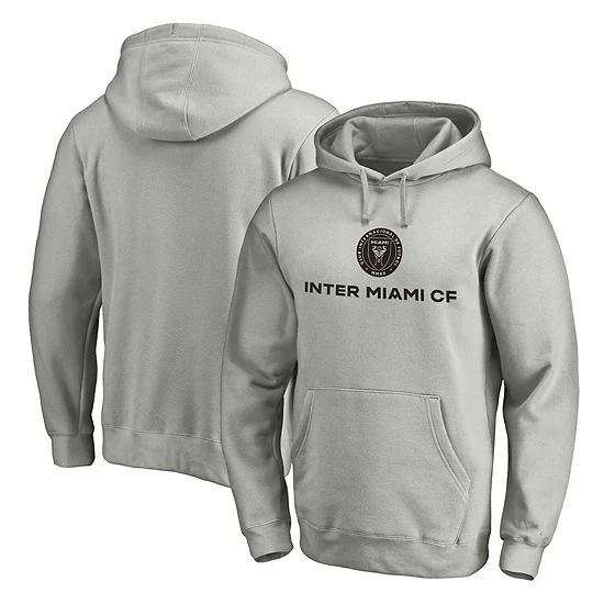Men's Fanatics Branded Heathered Gray Inter Miami CF Primary Logo Pullover Hoodie 3 Men's Fanatics Branded Heathered Gray Inter Miami CF Primary Logo Pullover Hoodie