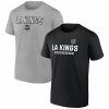 Men's Fanatics Branded Black/Heathered Gray Los Angeles Kings Parent 2-Pack T-Shirt Set