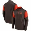 Men's Fanatics Branded Brown/Orange Cleveland Browns Primary Logo Quarter-Zip Jacket -Metaverse shop unnamed file 30120