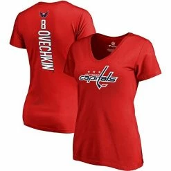 Women's Fanatics Branded Alexander Ovechkin Red Washington Capitals Plus Size Backer Name & Number V-Neck T-Shirt
