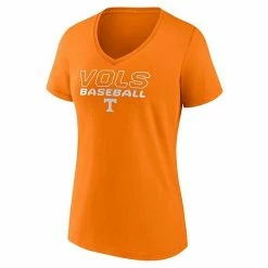 Women's Fanatics Branded Tennessee Orange Tennessee Volunteers Clean Stack Baseball V-Neck T-Shirt -Metaverse shop unnamed file 30150