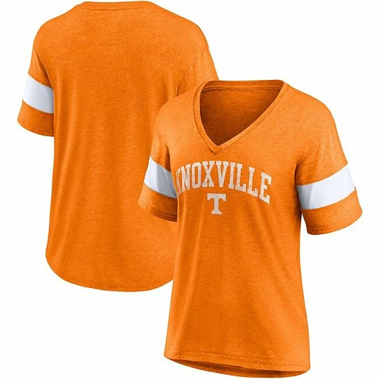 Women's Fanatics Branded Heathered Tennessee Orange Tennessee Volunteers Arched City Sleeve-Striped Tri-Blend V-Neck T-Shirt Women's Fanatics Branded Heathered Tennessee Orange Tennessee Volunteers Arched City Sleeve-Striped Tri-Blend V-Neck T-Shirt -Metaverse shop unnamed file 30191