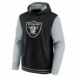 Men's Fanatics Branded Black/Gray Las Vegas Raiders Block Party Pullover Hoodie -Metaverse shop unnamed file 30315