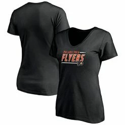 Women's Fanatics Branded Black Philadelphia Flyers Plus Size Mascot In Bounds V-Neck T-Shirt