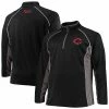 Men's Fanatics Branded Black/Charcoal Cincinnati Reds Big & Tall Pebble Raglan Quarter-Zip Jacket