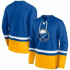 Men's Fanatics Branded Royal/Gold Buffalo Sabres Super Mission Slapshot Lace-Up Pullover Sweatshirt -Metaverse shop unnamed file 30509