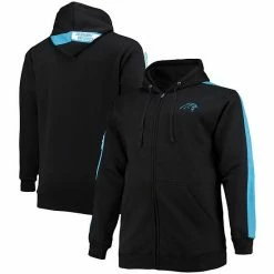 Men's Fanatics Branded Black Carolina Panthers Big & Tall Full-Zip Hoodie