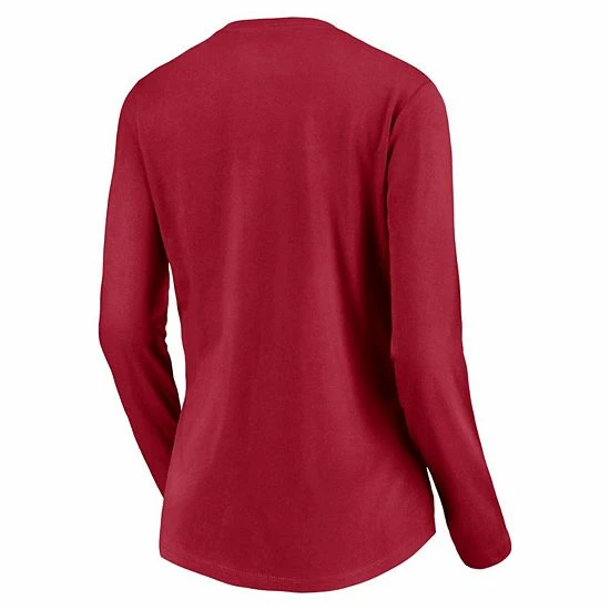 Women's Fanatics Branded Red Atlanta Falcons Highly Valued Long Sleeve V-Neck T-Shirt 5 Women's Fanatics Branded Red Atlanta Falcons Highly Valued Long Sleeve V-Neck T-Shirt - Image 3