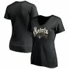 Women's Fanatics Branded Black New Orleans Saints Team Hometown V-Neck T-Shirt