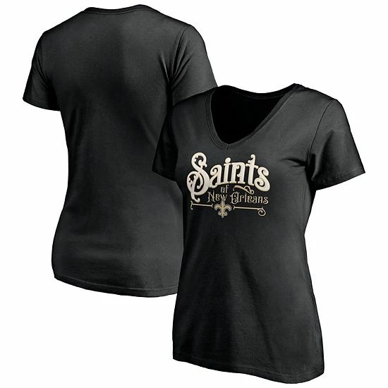 Women's Fanatics Branded Black New Orleans Saints Team Hometown V-Neck T-Shirt 4 Women's Fanatics Branded Black New Orleans Saints Team Hometown V-Neck T-Shirt - Image 2