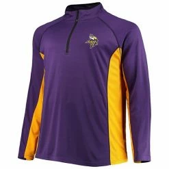 Men's Fanatics Branded Purple/Gold Minnesota Vikings Big & Tall Polyester Quarter-Zip Raglan Jacket -Metaverse shop unnamed file 30558