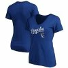 Women's Fanatics Branded Royal Kansas City Royals Team Logo Lockup V-Neck T-Shirt