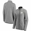 Women's Fanatics Branded Heathered Gray/Black Pittsburgh Steelers Block Party Primary Logo Full-Zip Jacket