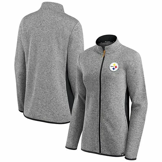Women's Fanatics Branded Heathered Gray/Black Pittsburgh Steelers Block Party Primary Logo Full-Zip Jacket Women's Fanatics Branded Heathered Gray/Black Pittsburgh Steelers Block Party Primary Logo Full-Zip Jacket -Metaverse shop unnamed file 30593
