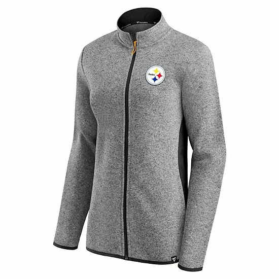 Women's Fanatics Branded Heathered Gray/Black Pittsburgh Steelers Block Party Primary Logo Full-Zip Jacket Women's Fanatics Branded Heathered Gray/Black Pittsburgh Steelers Block Party Primary Logo Full-Zip Jacket -Metaverse shop unnamed file 30595
