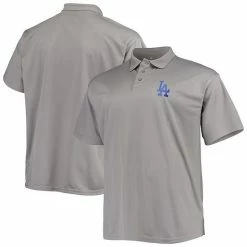 Men's Fanatics Branded Gray Los Angeles Dodgers Big & Tall Solid Birdseye Polo -Metaverse shop unnamed file 30661