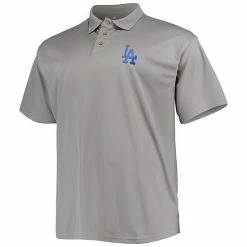 Men's Fanatics Branded Gray Los Angeles Dodgers Big & Tall Solid Birdseye Polo -Metaverse shop unnamed file 30662