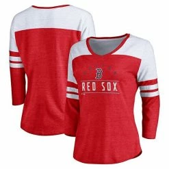 Women's Fanatics Branded Heather Red/White Boston Red Sox League Leader Tri-Blend Three-Quarter Sleeve V-Neck T-Shirt 3 Women's Fanatics Branded Heather Red/White Boston Red Sox League Leader Tri-Blend Three-Quarter Sleeve V-Neck T-Shirt -Metaverse shop unnamed file 3072