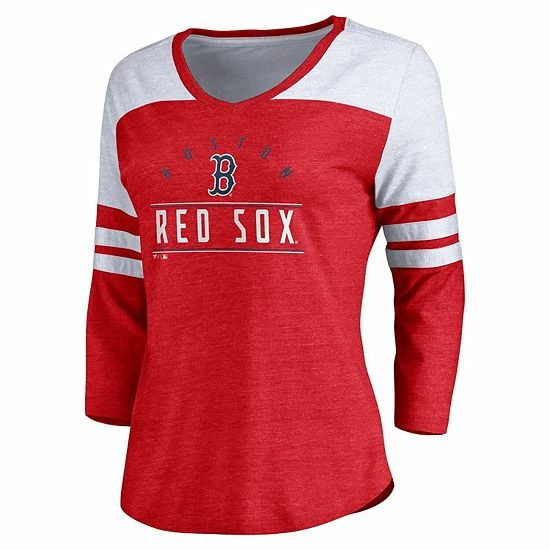 Women's Fanatics Branded Heather Red/White Boston Red Sox League Leader Tri-Blend Three-Quarter Sleeve V-Neck T-Shirt Women's Fanatics Branded Heather Red/White Boston Red Sox League Leader Tri-Blend Three-Quarter Sleeve V-Neck T-Shirt -Metaverse shop unnamed file 3073