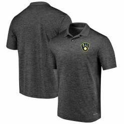 Men's Fanatics Branded Charcoal Milwaukee Brewers Standard Bearer Space Dye Polo -Metaverse shop unnamed file 30748
