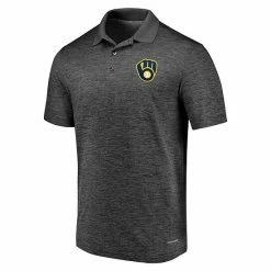 Men's Fanatics Branded Charcoal Milwaukee Brewers Standard Bearer Space Dye Polo -Metaverse shop unnamed file 30749