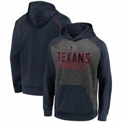 Men's Fanatics Branded Heathered Charcoal/Navy Houston Texans Game Day Ready Chiller Fleece Raglan Pullover Hoodie -Metaverse shop unnamed file 30773