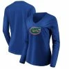 Women's Fanatics Branded Royal Florida Gators Primary Logo Long Sleeve V-Neck T-Shirt