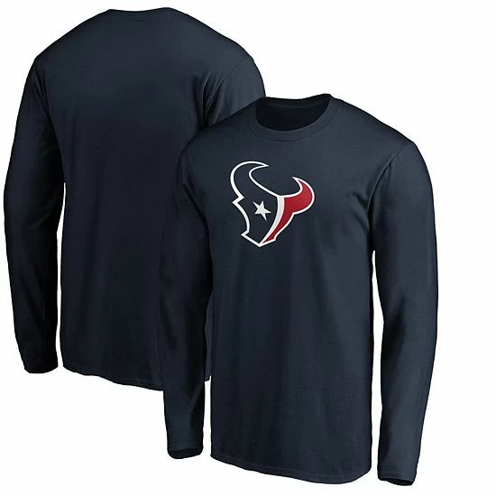 Men's Fanatics Branded Navy Houston Texans Primary Logo Long Sleeve T-Shirt 3 Men's Fanatics Branded Navy Houston Texans Primary Logo Long Sleeve T-Shirt
