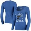 Women's Fanatics Branded Heathered Blue St. Louis Blues Puck Hog Tri-Blend Scoop Neck Long Sleeve T-Shirt -Metaverse shop unnamed file 30934
