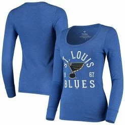 Women's Fanatics Branded Heathered Blue St. Louis Blues Puck Hog Tri-Blend Scoop Neck Long Sleeve T-Shirt 7 Women's Fanatics Branded Heathered Blue St. Louis Blues Puck Hog Tri-Blend Scoop Neck Long Sleeve T-Shirt -Metaverse shop unnamed file 30935