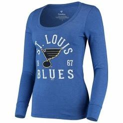 Women's Fanatics Branded Heathered Blue St. Louis Blues Puck Hog Tri-Blend Scoop Neck Long Sleeve T-Shirt 8 Women's Fanatics Branded Heathered Blue St. Louis Blues Puck Hog Tri-Blend Scoop Neck Long Sleeve T-Shirt -Metaverse shop unnamed file 30936