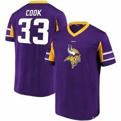 Men's Fanatics Branded Dalvin Cook Purple Minnesota Vikings Hashmark Player Name & Number V-Neck Top