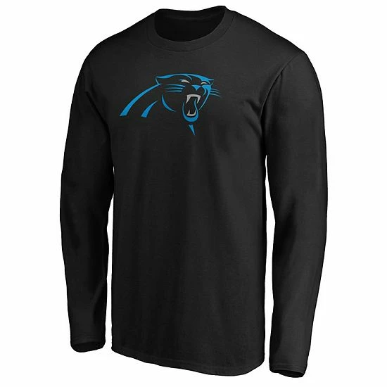 Men's Fanatics Branded Black Carolina Panthers Primary Logo Long Sleeve T-Shirt 4 Men's Fanatics Branded Black Carolina Panthers Primary Logo Long Sleeve T-Shirt - Image 2