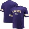 Men's Fanatics Branded Purple Baltimore Ravens Big & Tall Logo Sleeve Stripe T-Shirt