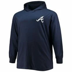 Men's Fanatics Branded Navy Atlanta Braves Big & Tall Lightweight Pullover Hoodie -Metaverse shop unnamed file 30996