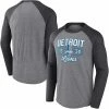 Men's Fanatics Branded Heathered Gray/Heathered Charcoal Detroit Lions Weekend Casual Tri-Blend Raglan Long Sleeve T-Shirt -Metaverse shop unnamed file 31017