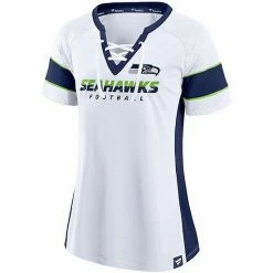 Women's Fanatics Branded Russell Wilson White Seattle Seahawks Athena Player Raglan V-Neck Top -Metaverse shop unnamed file 31031