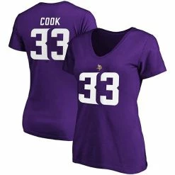 Women's Fanatics Branded Dalvin Cook Purple Minnesota Vikings Plus Size Player Name & Number V-Neck T-Shirt -Metaverse shop unnamed file 31070