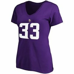 Women's Fanatics Branded Dalvin Cook Purple Minnesota Vikings Plus Size Player Name & Number V-Neck T-Shirt -Metaverse shop unnamed file 31071